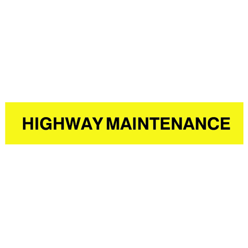 Highway Maintenance Sign - 1105 X 115mm Self Adhesive